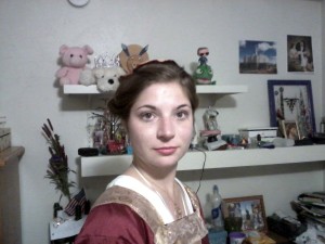 Me in one of my Medieval dresses. One of the best parts of coming to college was finding people who liked the same things I did and followed their passions. (my photo)